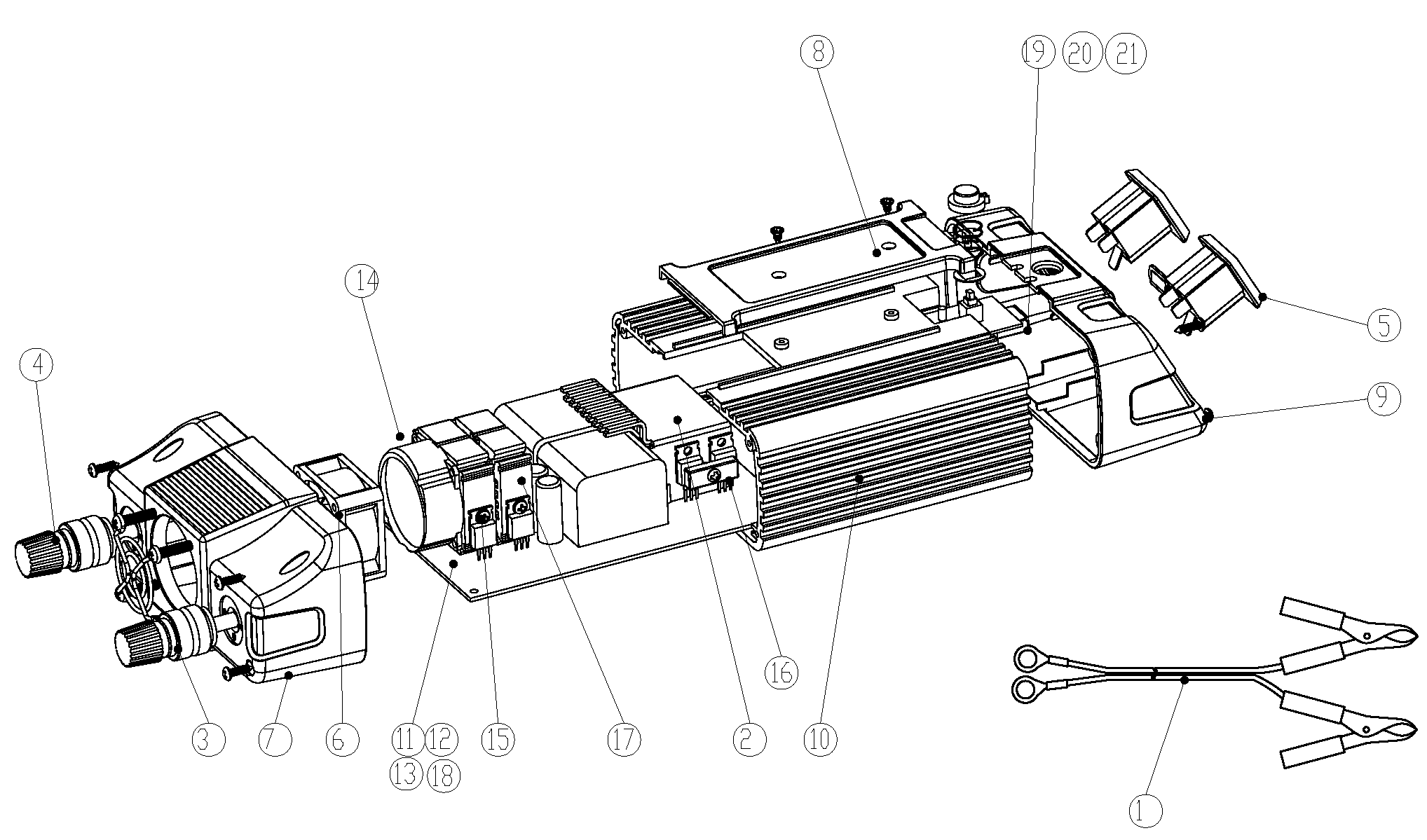 Default Diagram and Parts List for PI750LA-B3 Type 1 Black and Decker Generator